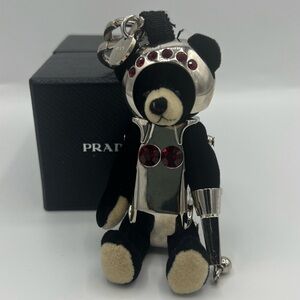 Prada Teddy Bear Metal Armor Robot Keychain